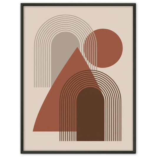 Abstraktes Poster mit geometrischen Formen in Brauntönen kaufen
