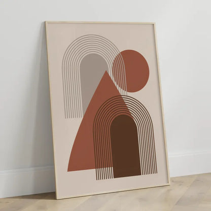 Abstraktes Poster mit geometrischen Formen in Brauntönen kaufen