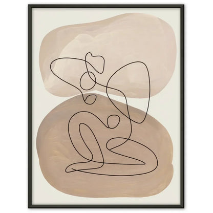 Pastellfarbenes abstraktes Poster mit sanften Formen und goldenen Akzenten 1