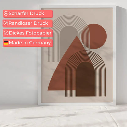 Abstraktes Poster mit geometrischen Formen in Brauntönen kaufen