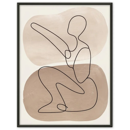 Pastellfarbenes abstraktes Poster mit sanften Formen und goldenen Akzenten 1