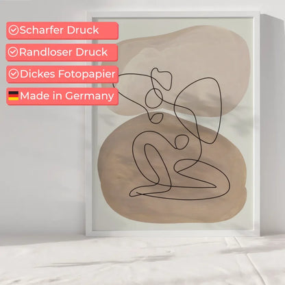 Pastellfarbenes abstraktes Poster mit sanften Formen und goldenen Akzenten 6