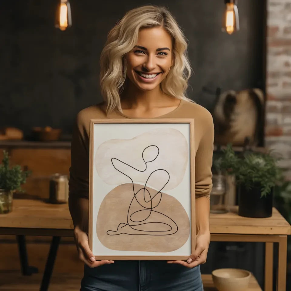 Künstlerisches Plakat: MIND OVER MATTER in schwarzem Pinselstrich 2