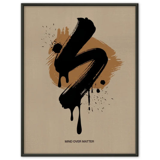 Abstraktes Poster mit grünem Kreis und schwarzen Wellenlinien kaufen 1