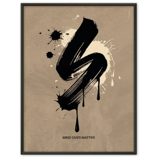 Abstrakter Kunstdruck mit grünem Kreis und schwarzer Wellenlinie erwerben 1