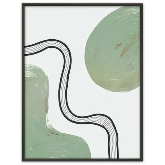 „Minimalistisches Grünes und Schwarzes Kunstwerk für dein Zuhause“ 1