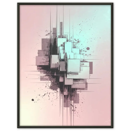 Kreatives Poster mit geometrischen Designs und künstlerischen Farbspritzern 1