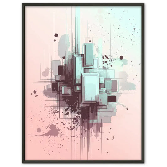 Geometrisches Poster in Grün und Schwarz für modernes Wohnen 1