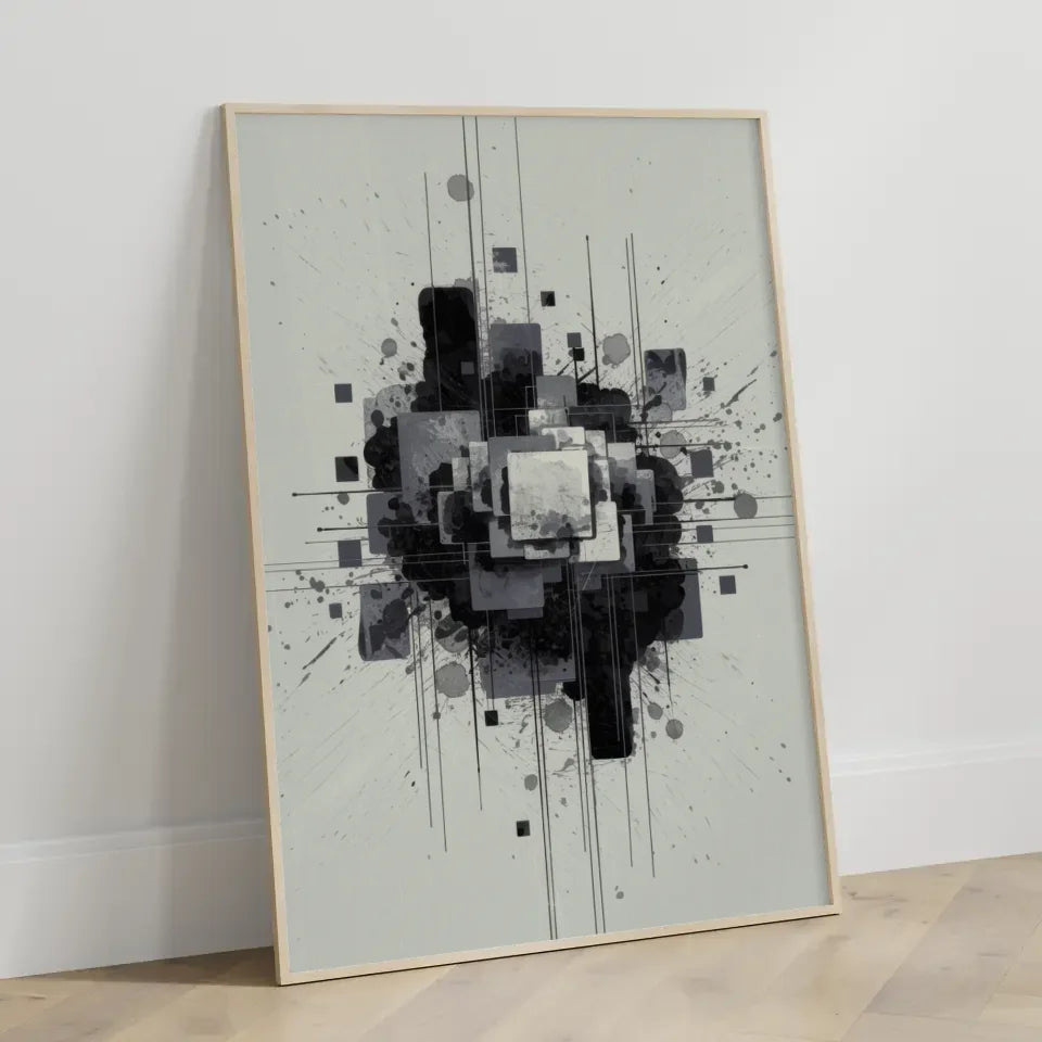 Geometrischer Bogen-Poster in Beige und Braun mit modernem Konzeptrahmen 3