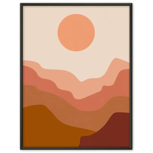 Abstraktes Pfirsichfarbenes Poster mit geschwungenen Linien 1