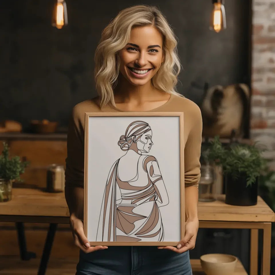 Vielseitiges Poster mit fließenden Farben in Weiß, Blau und Pfirsich 2