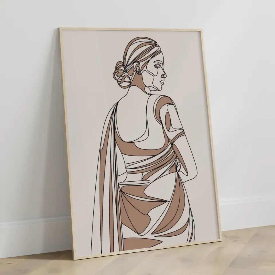 Vielseitiges Poster mit fließenden Farben in Weiß, Blau und Pfirsich 3