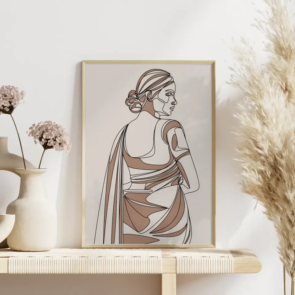 Vielseitiges Poster mit fließenden Farben in Weiß, Blau und Pfirsich 4