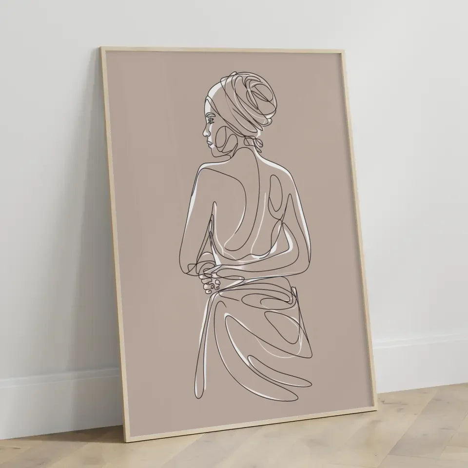 Fließende Farben in Weiß, Blau und Pfirsich Abstraktes Poster 3