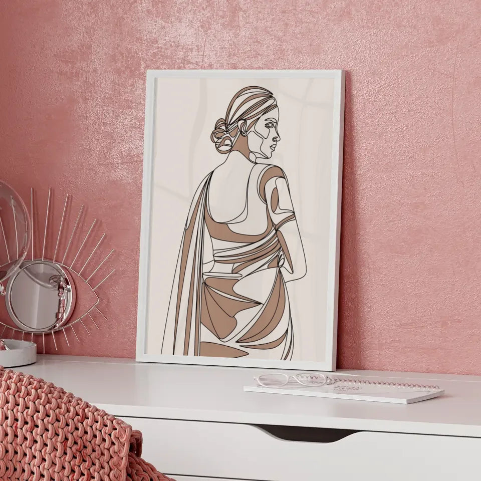 Vielseitiges Poster mit fließenden Farben in Weiß, Blau und Pfirsich 5