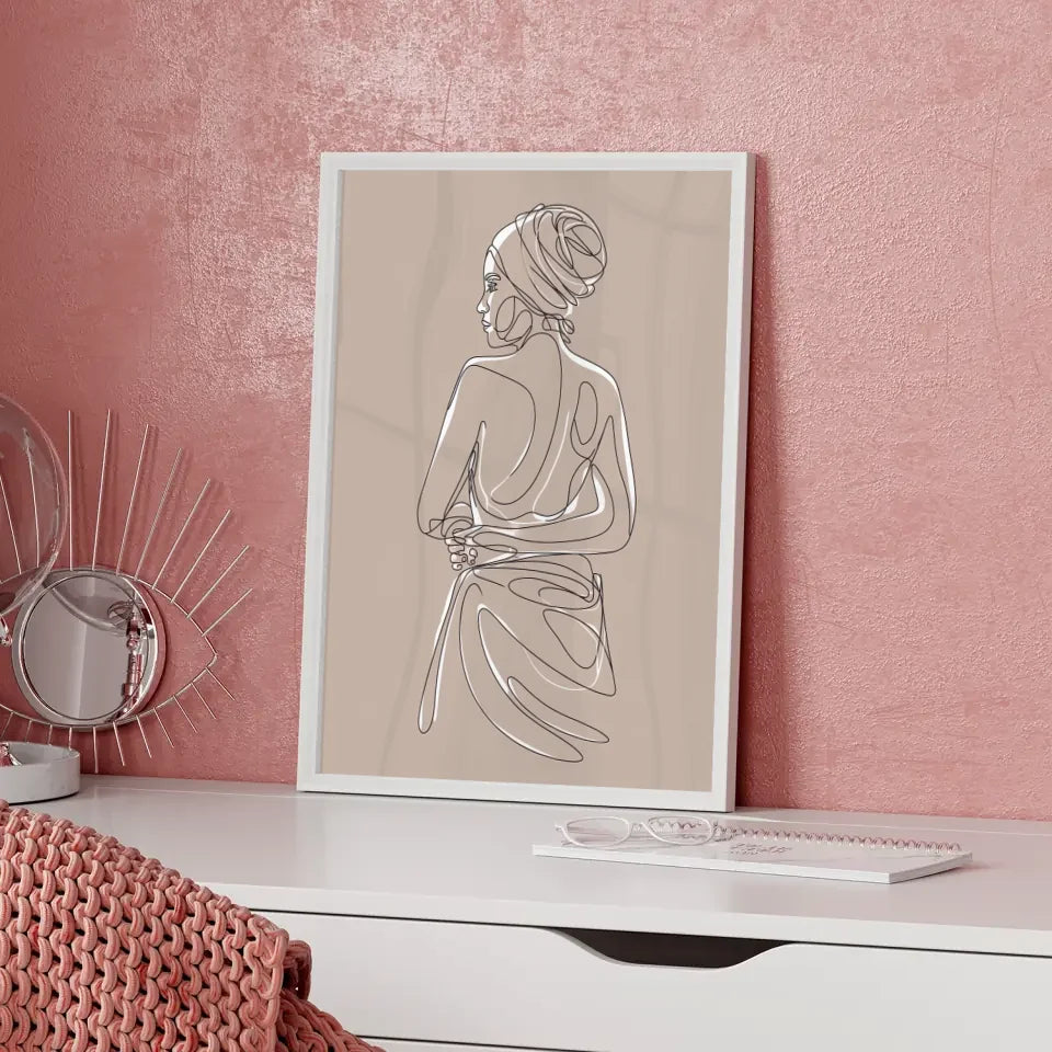 Fließende Farben in Weiß, Blau und Pfirsich Abstraktes Poster 5