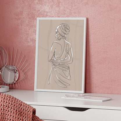 Fließende Farben in Weiß, Blau und Pfirsich Abstraktes Poster 5