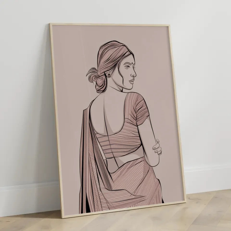 Kreatives Raumgestaltungsposter in fließenden Farben: Weiß, Blau, Pfirsich 3