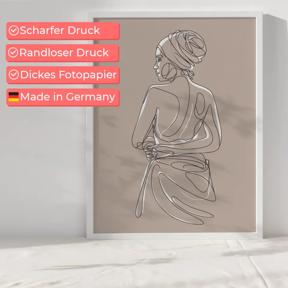 Fließende Farben in Weiß, Blau und Pfirsich Abstraktes Poster 6