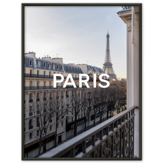 Poster Paris Eiffelturm klassisches Ambiente mit Balkongeländer