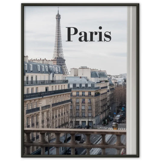 Poster mit Panoramablick auf Paris Eiffelturm und Architektur erleben