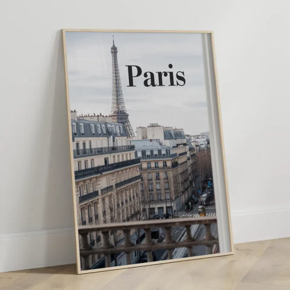 Poster mit Panoramablick auf Paris Eiffelturm und Architektur erleben