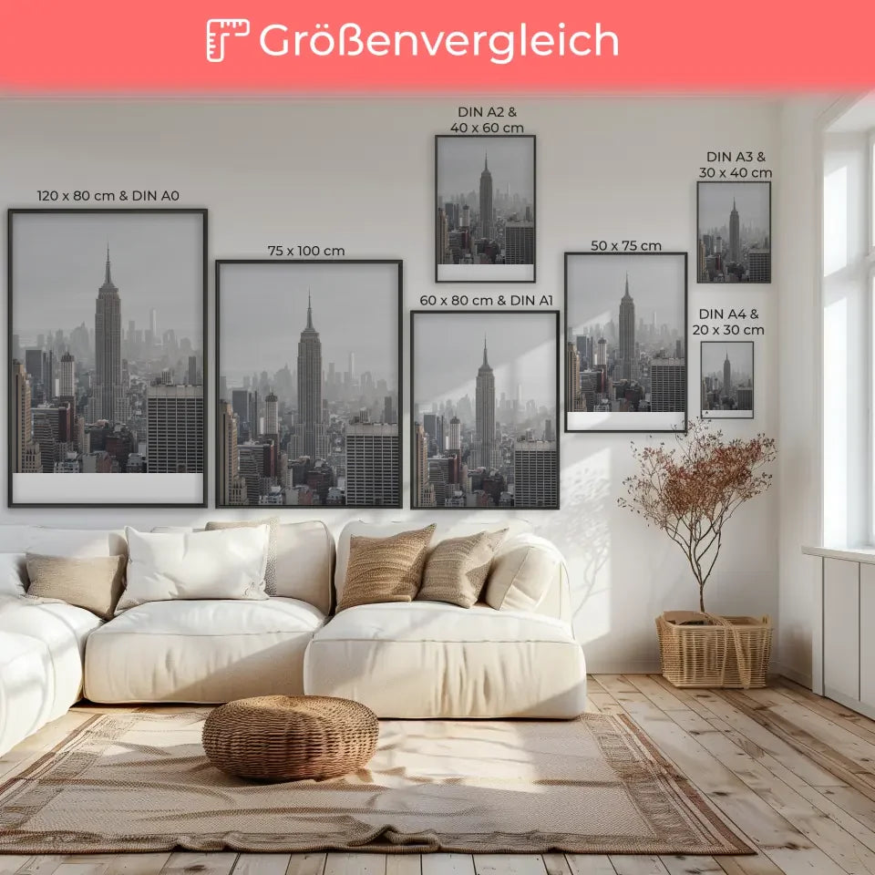 Panoramablick auf Stadt mit Empire State Building Poster kaufen