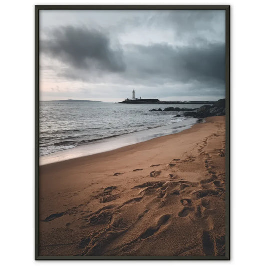 Poster Kalifornischer Strand Sonnenuntergang Palmen und Himmel