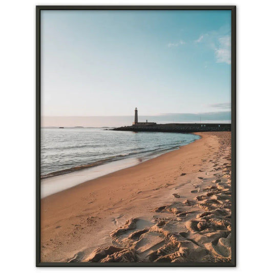 Poster Kalifornischer Strand Sonnenuntergang Palmen und Himmel