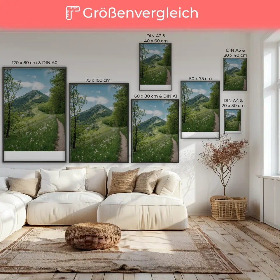 Ruhige Strandszene Poster mit Muschel und sanften Farben für dein Zuhause