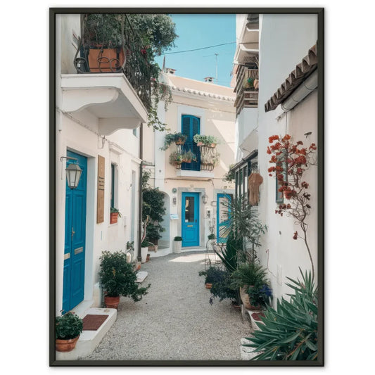 Sonnenuntergang am Strand mit Palmen und Himmel Poster 1