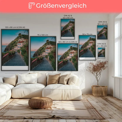 Poster rosa Bus Surfbretter Palmen Strandfoto pastellfarben dekorativ