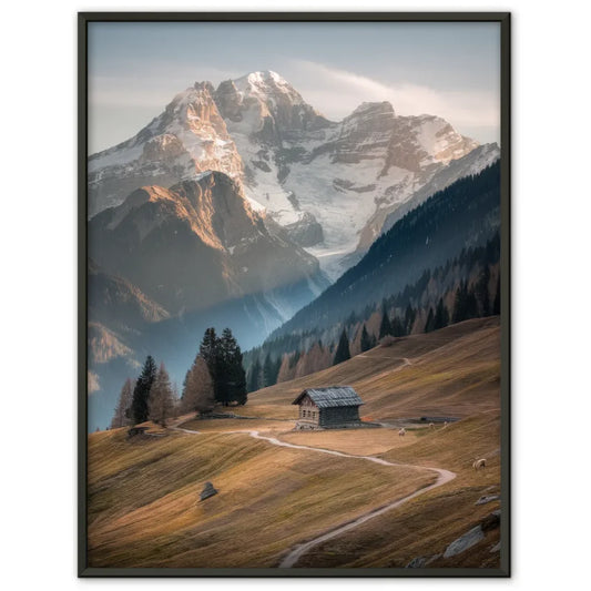 Atemberaubendes Wasserfall-Poster mit grünem Laub für Naturfreunde 1