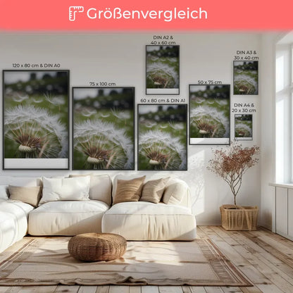 Löwenzahnsamen Poster flauschig und sanft im Wind 70x100 cm kaufen