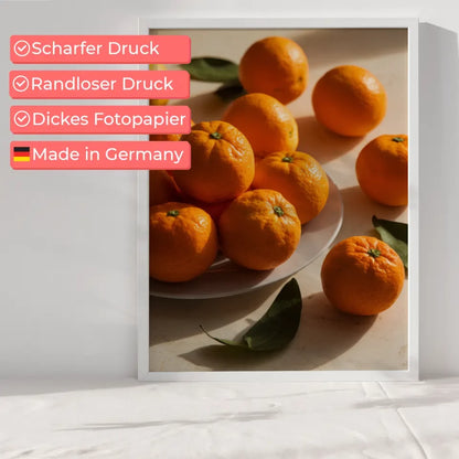 Frischer Orangen Poster für fröhliche Wohnakzente im modernen Stil