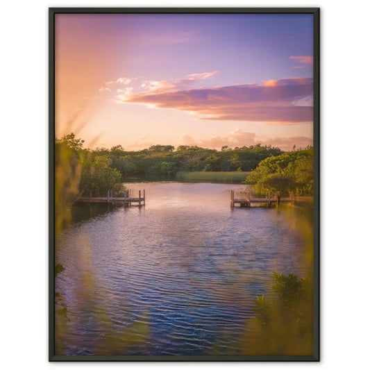 Gemütliches Wohn-Poster mit entspannender Strandszene bei Sonnenuntergang 1