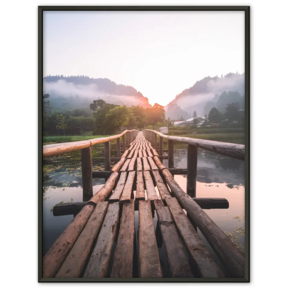 Alpine Landschaft Poster mit See und Bergen für Entspannung 1