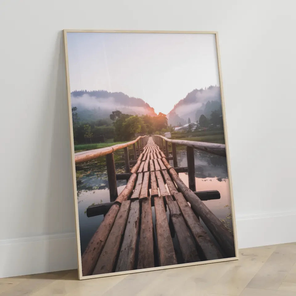 Alpine Landschaft Poster mit See und Bergen für Entspannung 3