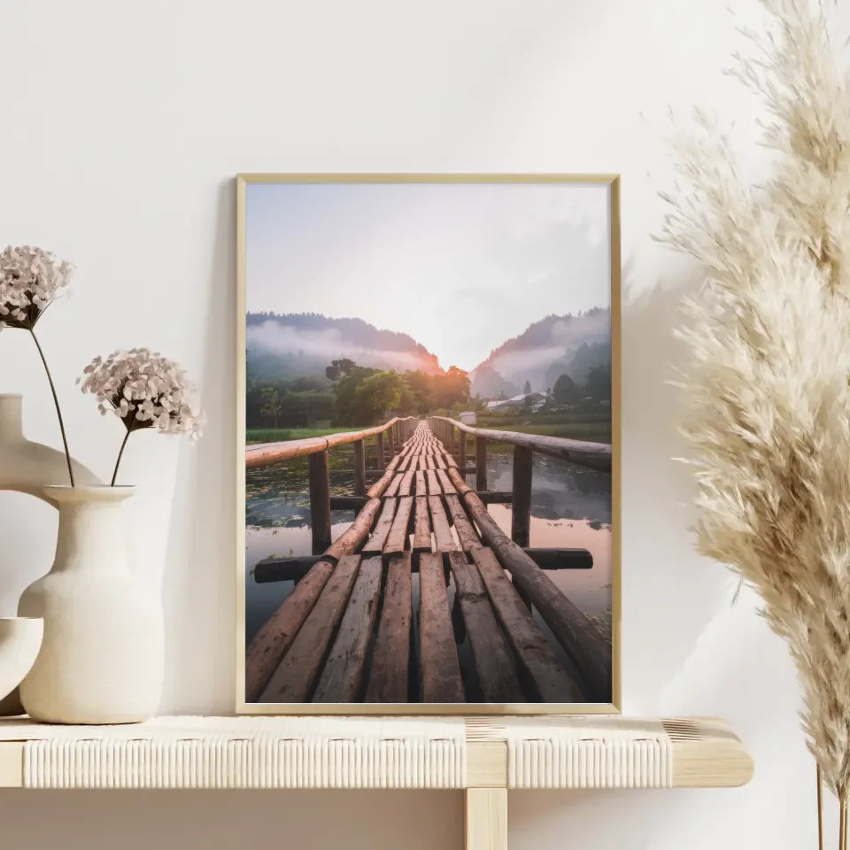 Alpine Landschaft Poster mit See und Bergen für Entspannung 4