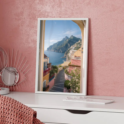 Poster mit Palmen und Sonnenuntergang am kalifornischen Strand 5