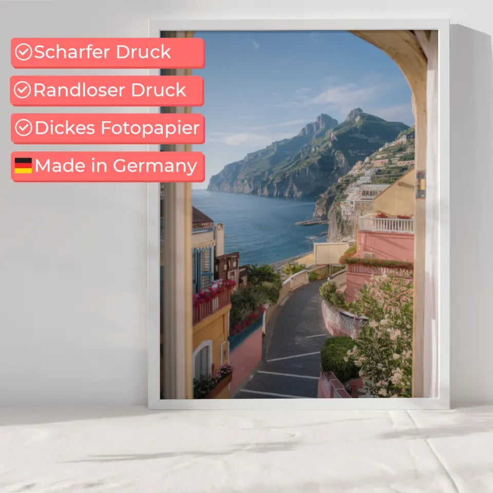 Poster mit Palmen und Sonnenuntergang am kalifornischen Strand 6