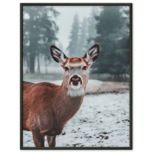 Vintage Poster mit einem Transporter auf einer verschneiten Straße 1