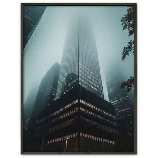 Wolkenkratzer im Nebel: Elegantes Poster für stilvolle Aquaristik-Wände 1