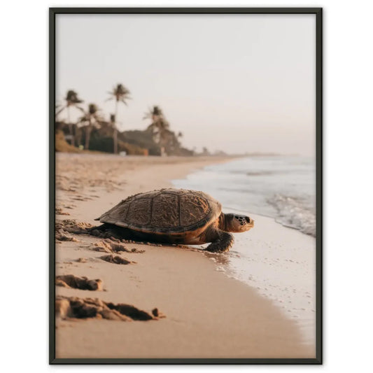 Pastellfarbenes Poster mit rosa Bus, Surfbrettern und Palmen 1