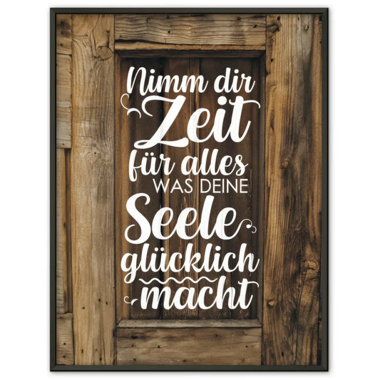 Poster mit Holz Hintergrund und inspirierendem Spruch für dein Zuhause