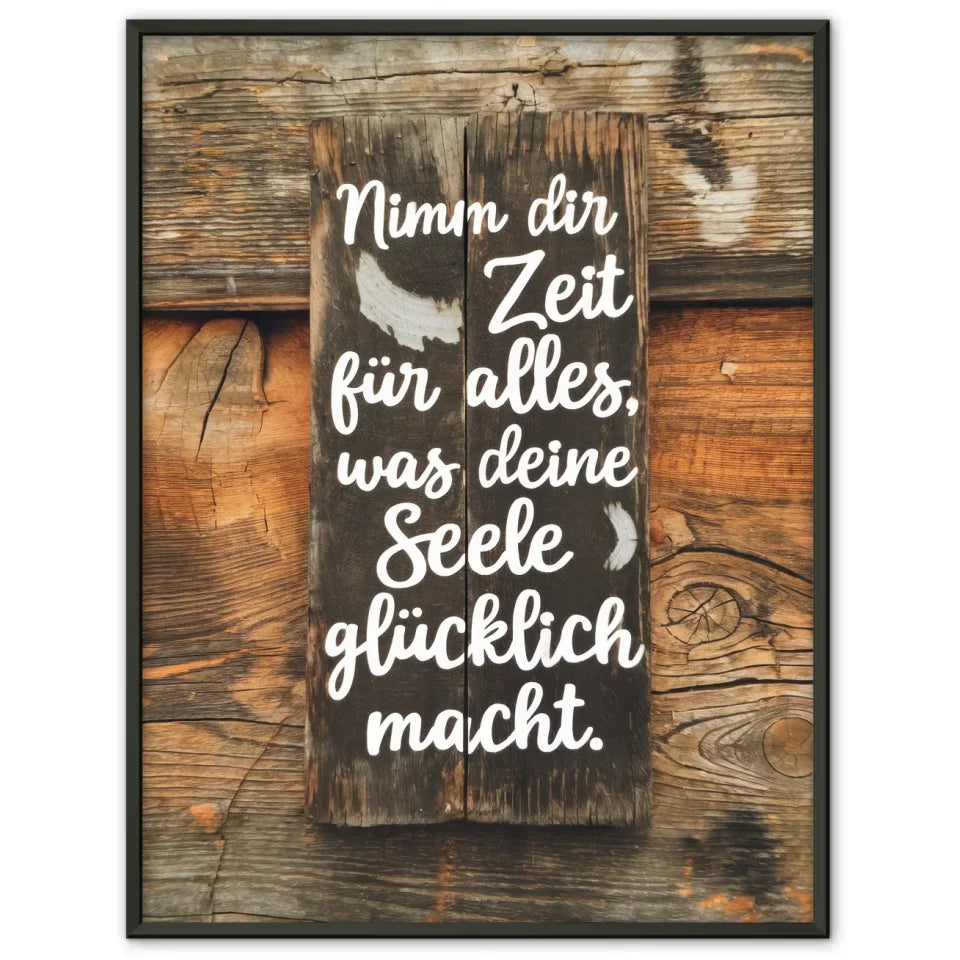 Rustikales Poster mit inspirierendem Spruch für dein Zuhause