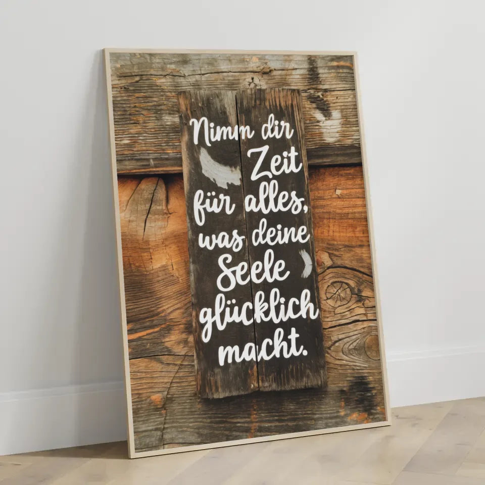 Rustikales Poster mit inspirierendem Spruch für dein Zuhause