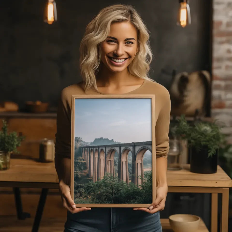 Poster Nine Arches Bridge Sri Lanka Architektur grüne Hügel Traumlandschaft