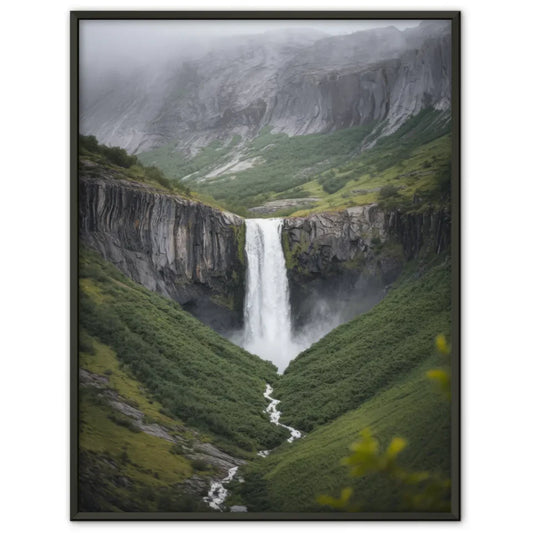 Poster Vøringsfossen Wasserfall Norwegen Naturmotiv im grünen Tal