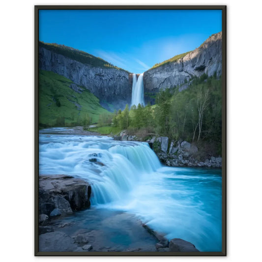 Poster Wasserfall Vøringsfossen Norwegen blaues Wasser Tal Natur